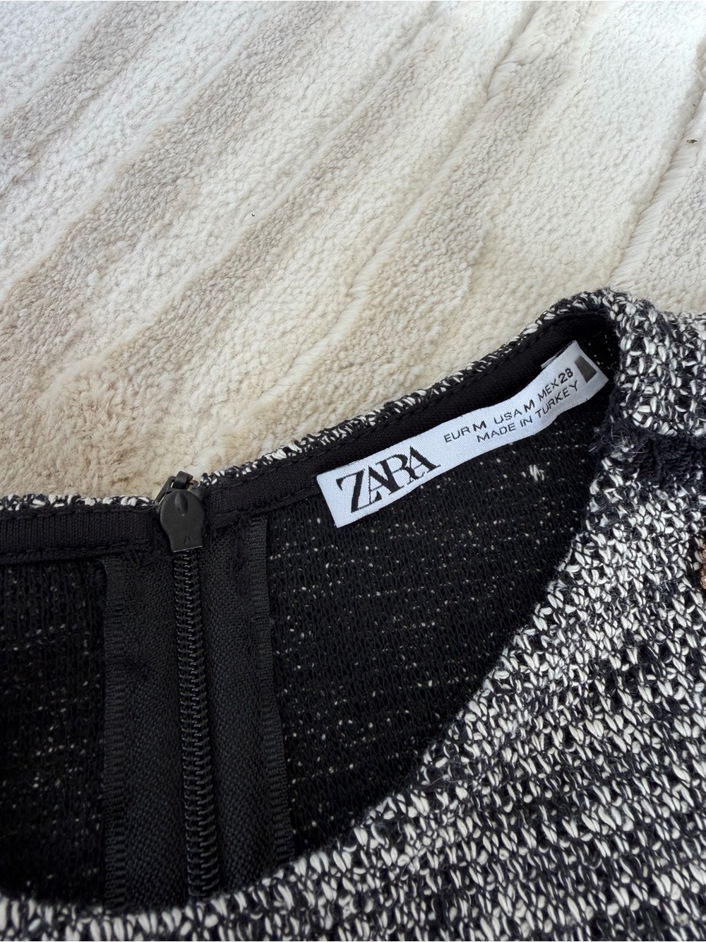 Zara Gray Tweed Crop Top & Skirt Set with Button Detail - Picture 4 of 4